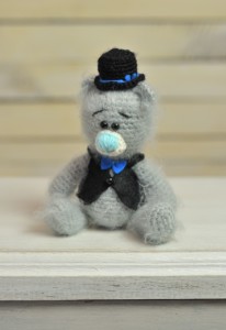 Knitted,toy.,newlyweds,bears.,toy,for,children